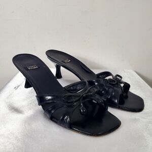 Stuart Weitzman Black Leather Sandals 7.5US